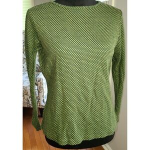 Daffodil Womens Sz S Green Beige Polka Dot Print Long Sleeve Gorpcore Layer USA